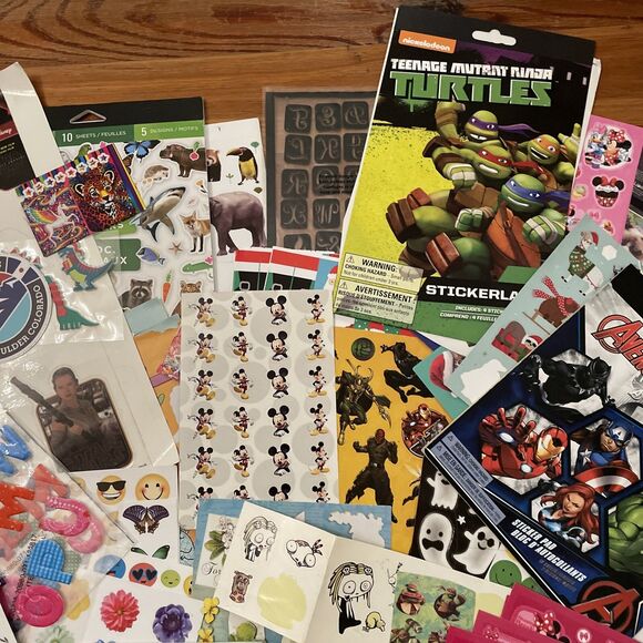 Mixed lot of 1000+ Stickers Partial Full New Disney Star Wars Cats Christmas - Picture 3 of 16